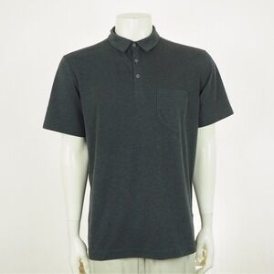 Stio Polo Shirt Mens Large Heather Gray Pocket Outdoor Hiking Tech Performance